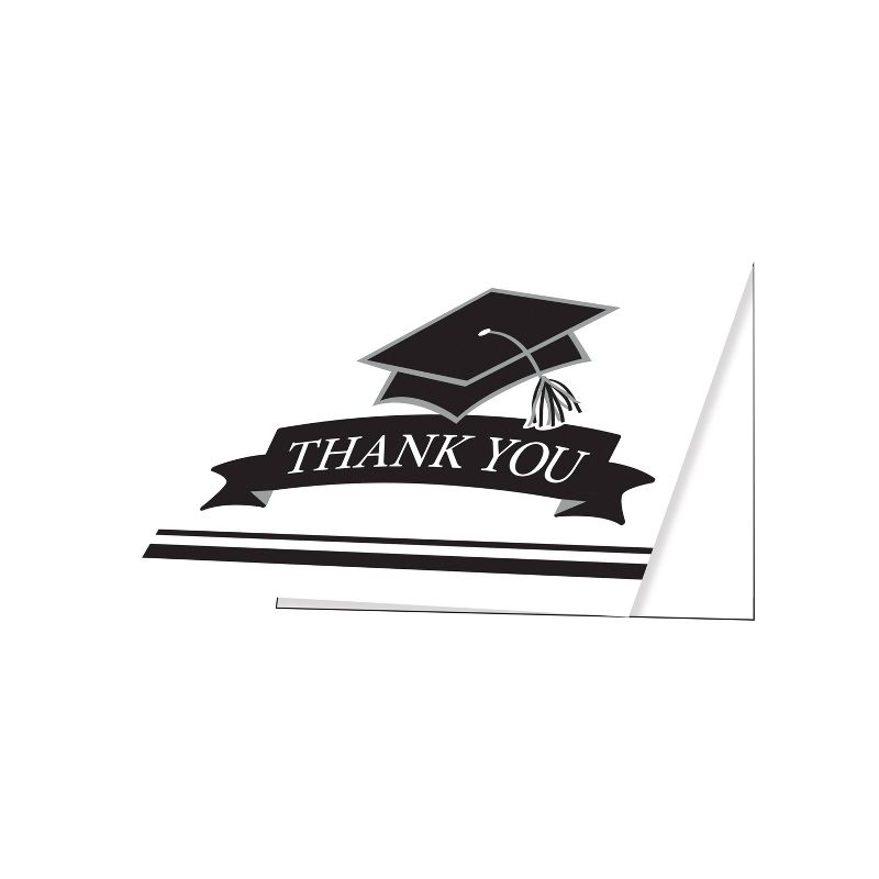 50ct Graduation School Thank You Notes Spirit White