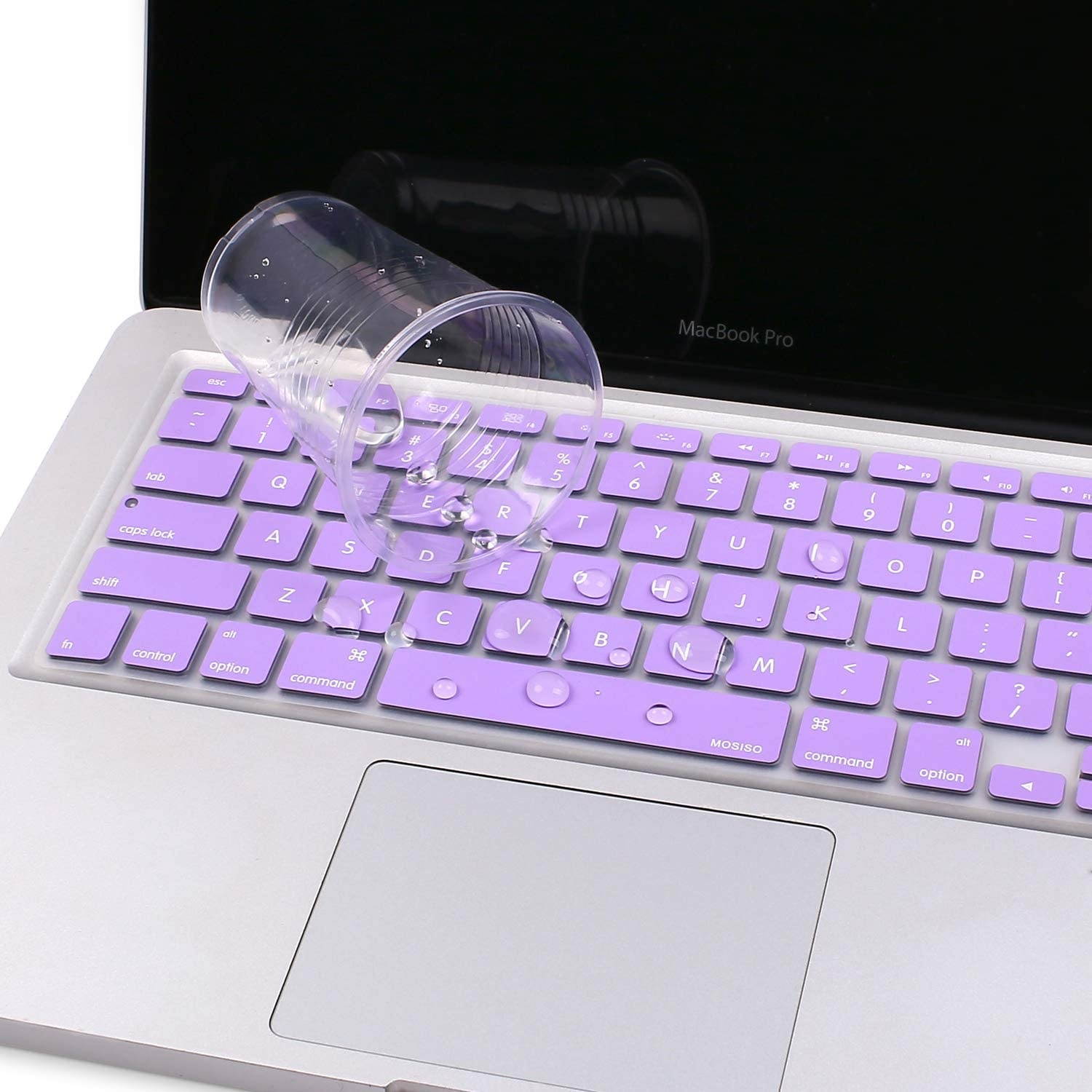 MOSISO Silicone Keyboard Cover Compatible with MacBook Pro 13/15 Inch (with/Without Retina Display, 2015 or Older Version),Older MacBook Air 13 Inch (A1466 / A1369, Release 2010-2017), Light Purple