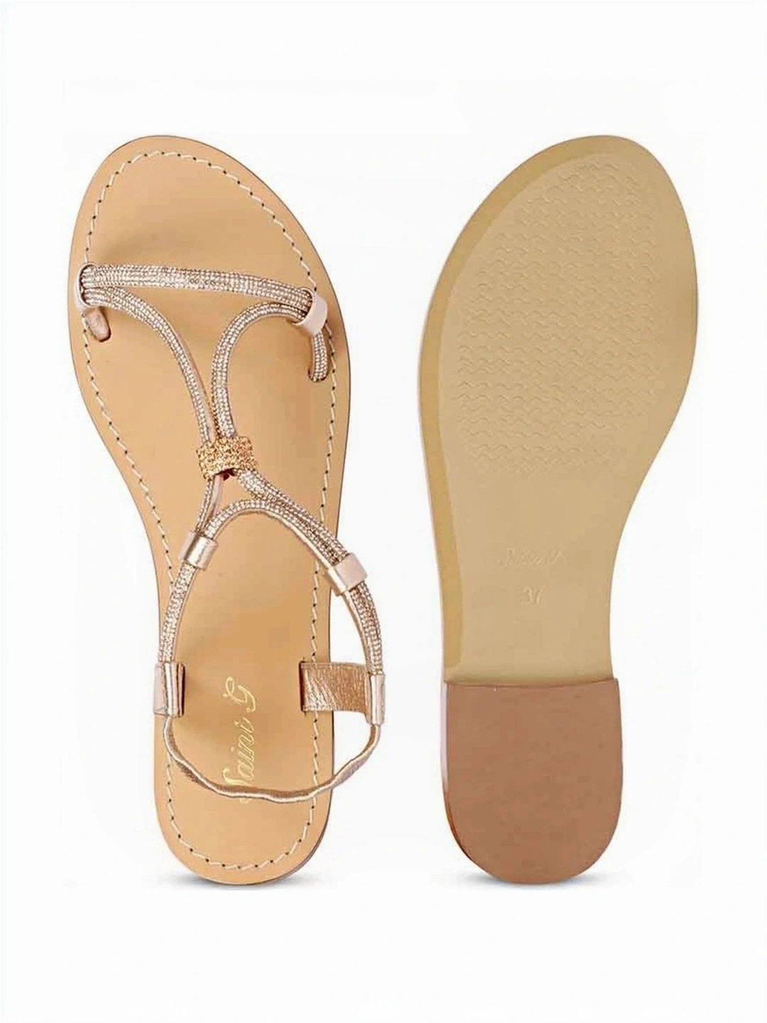 Saint G Women's Andrea Rose Gold Sling Back Sandals