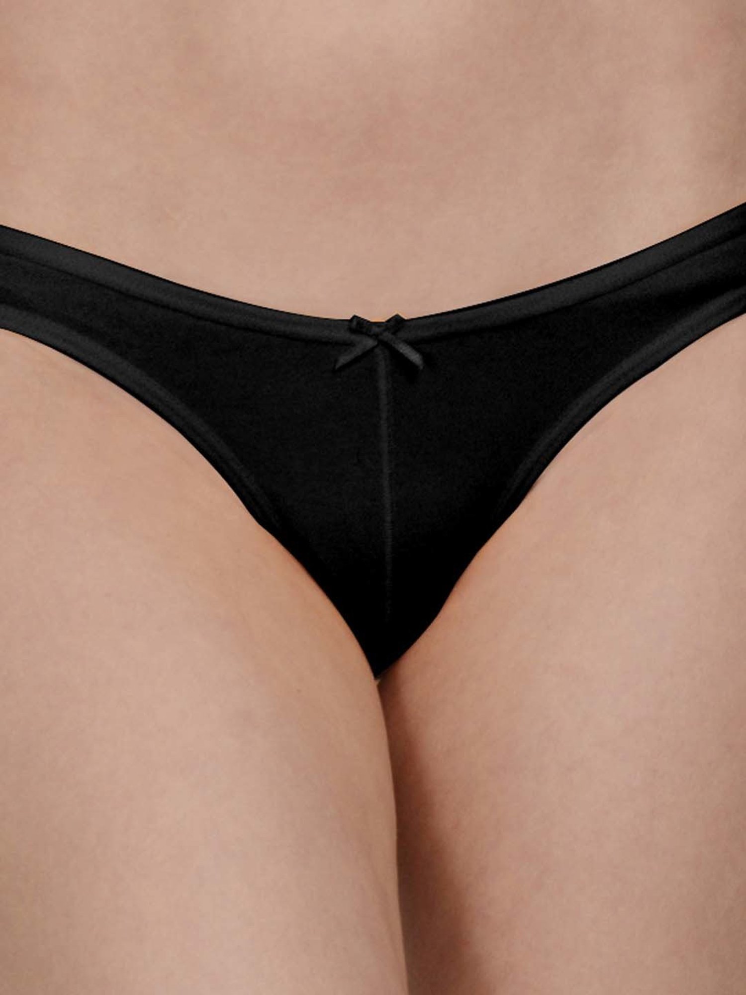 mod & shy Black Cotton Thong