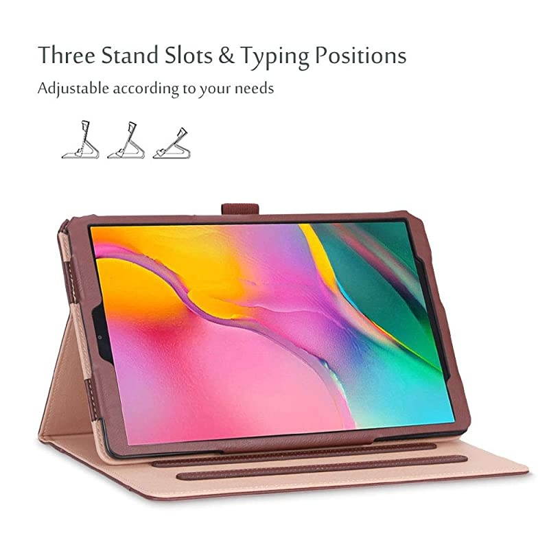 Galaxy Tab A 101 Case 2019 Model T510 T515 T517 Stand Folio Case Cover for Galaxy Tab A 101 Inch 2019 Tablet SMT510 SMT515 SMT517 Brown