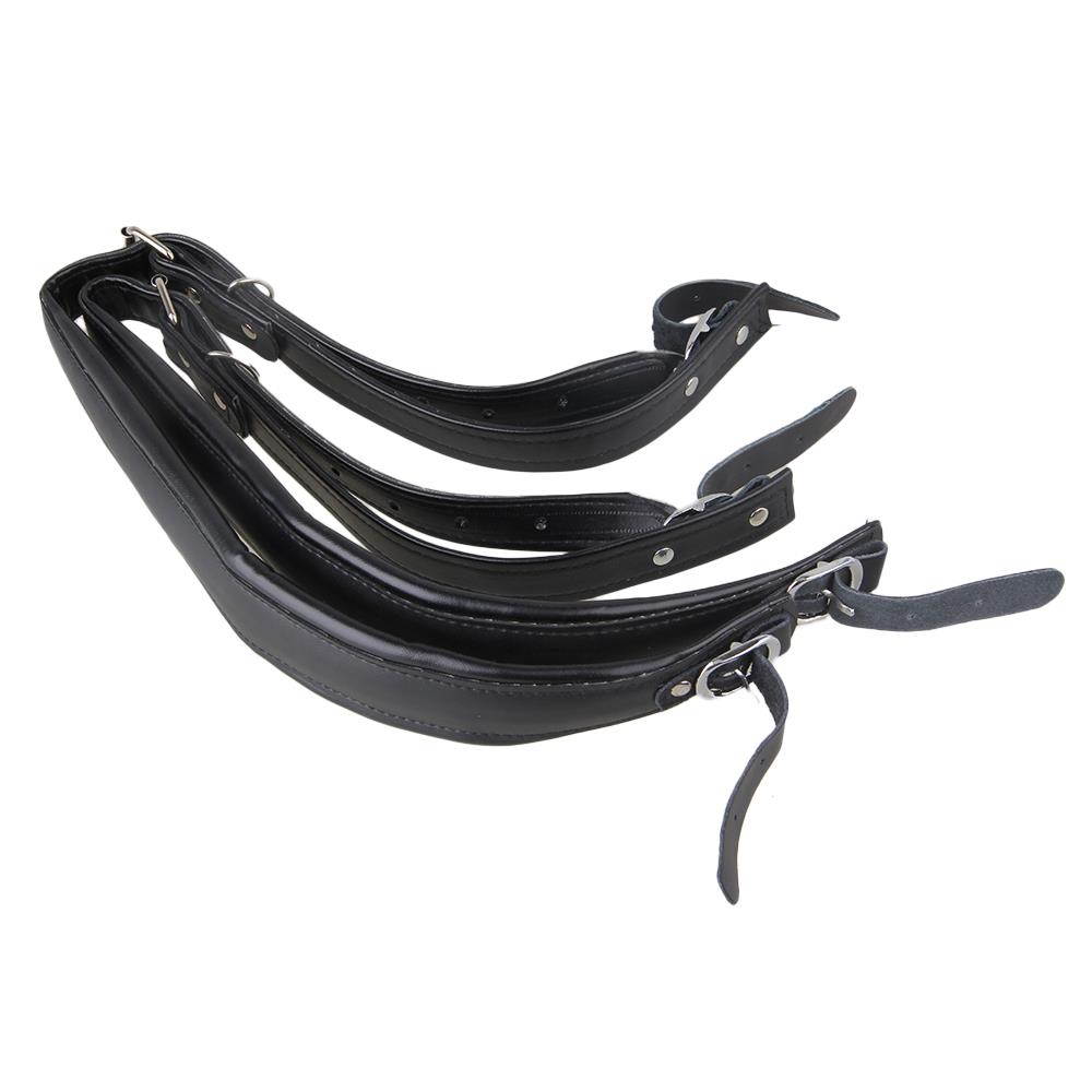 BQLZR 2Pcs Comfortable PU Leather Adjustable Harness Strap Black for Accordion
