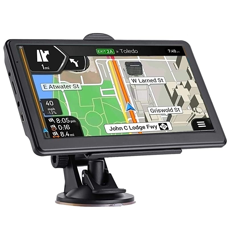 Navigation for Car Latest 2021 Map 7 inch Touch Screen Car 2568GB Voice Turn Direction Guidance Support Speed and Red Light Warning PreInstalled North America Lifetime map Free Update