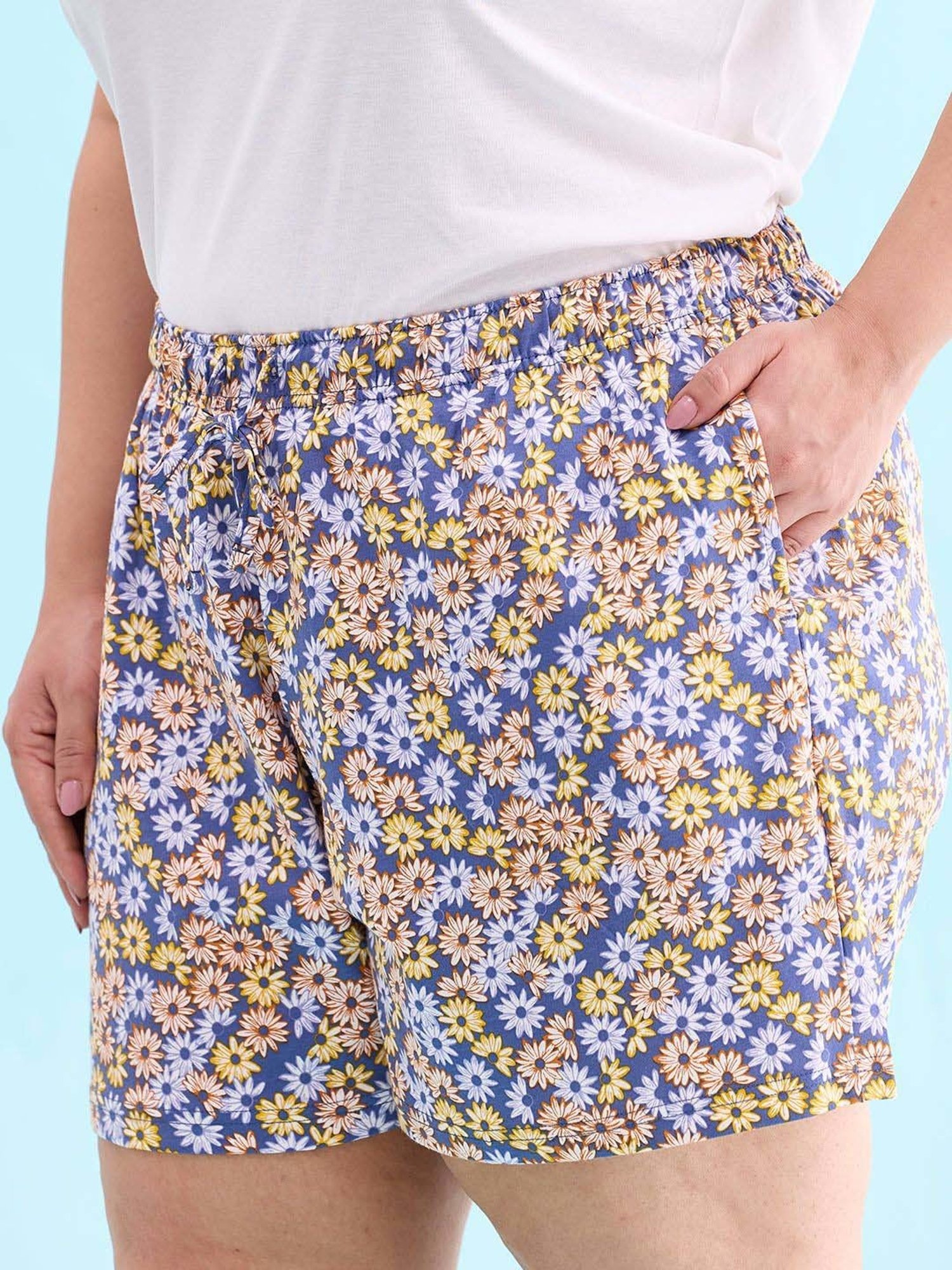 Go Colors! Blue Cotton Printed Shorts