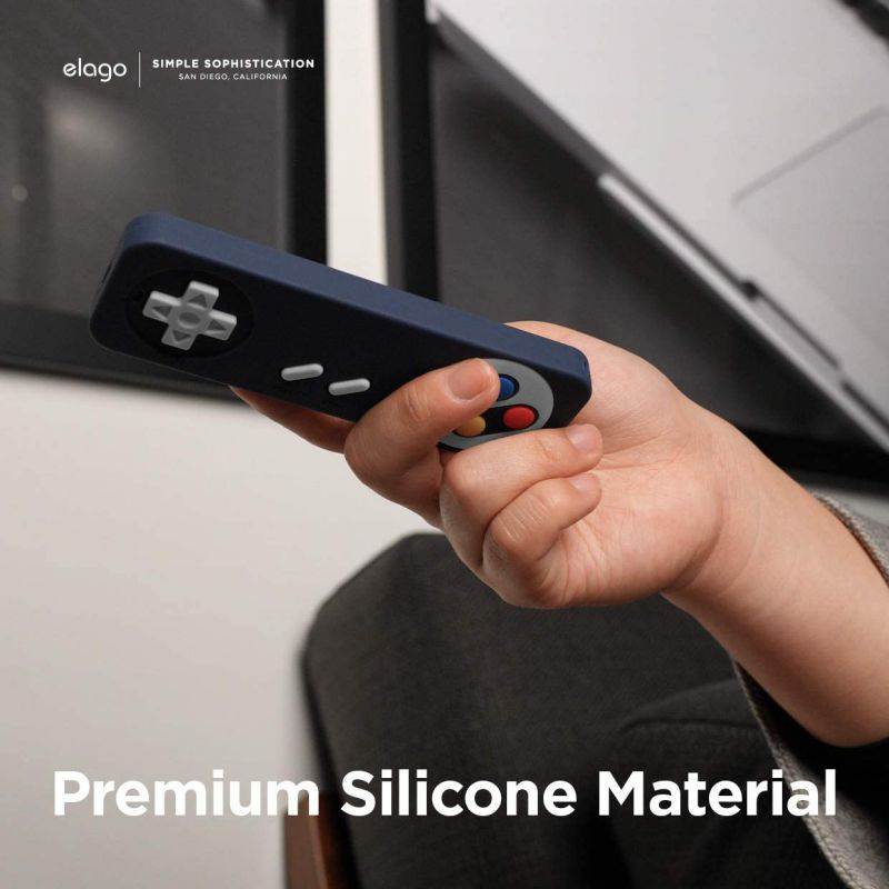 elago R4 Retro Apple TV Remote Case Compatible with Apple TV Siri Remote 1st Generation - Classic Controller Design [Non-Functional], Lanyard Included [US Patent Registered] (Jean Indigo)