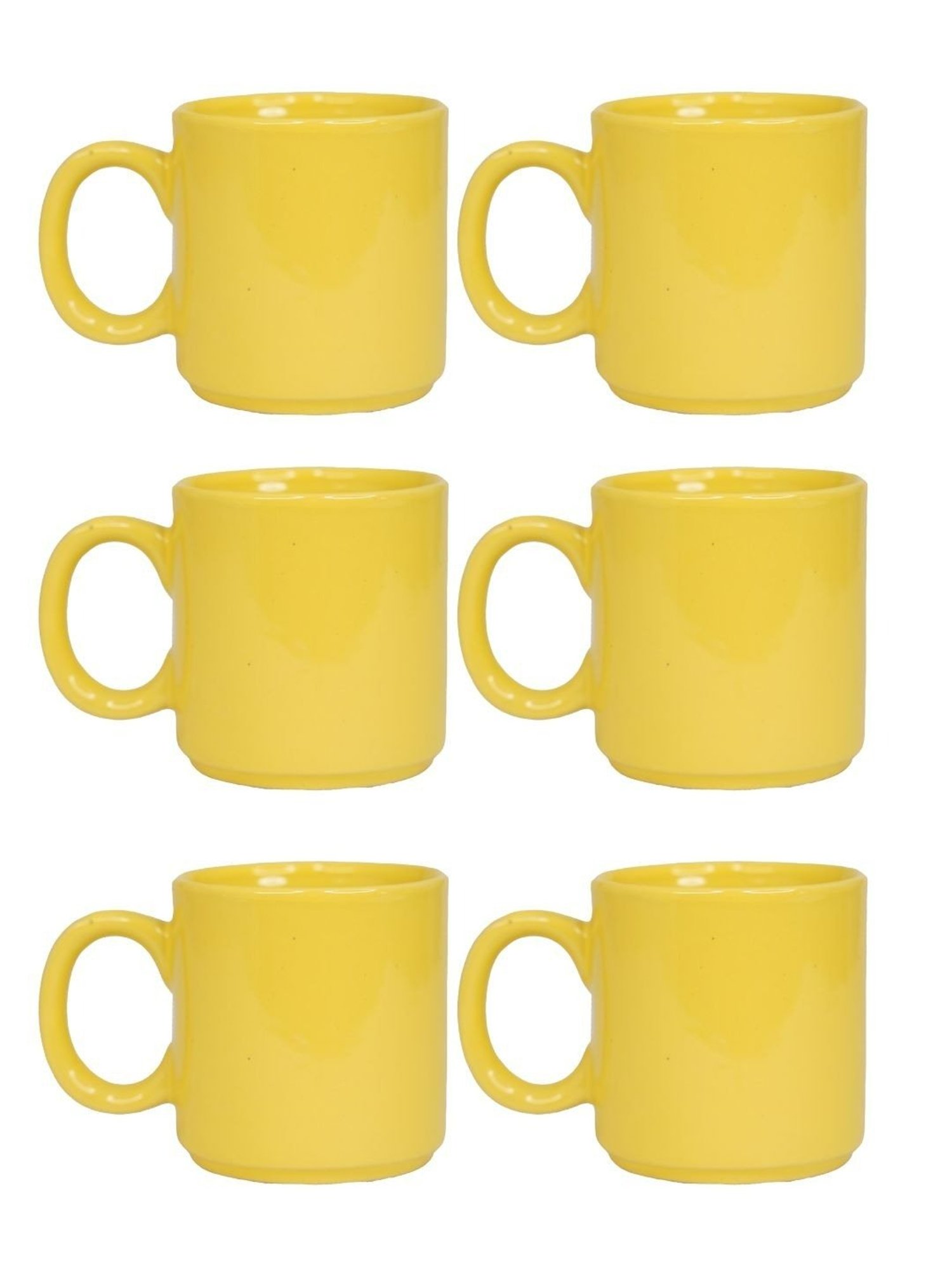 Larah by Borosil White Ceramic Opalware Mug - Set of 6 160ml