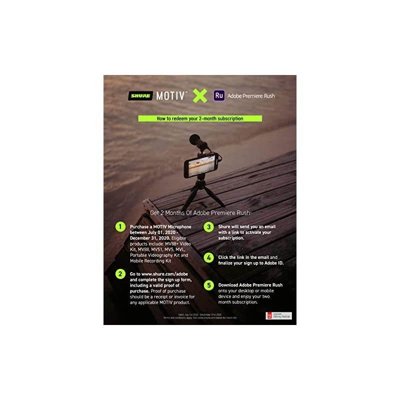 MV5 Digital Condenser Microphone Black + USB Lightning Cable