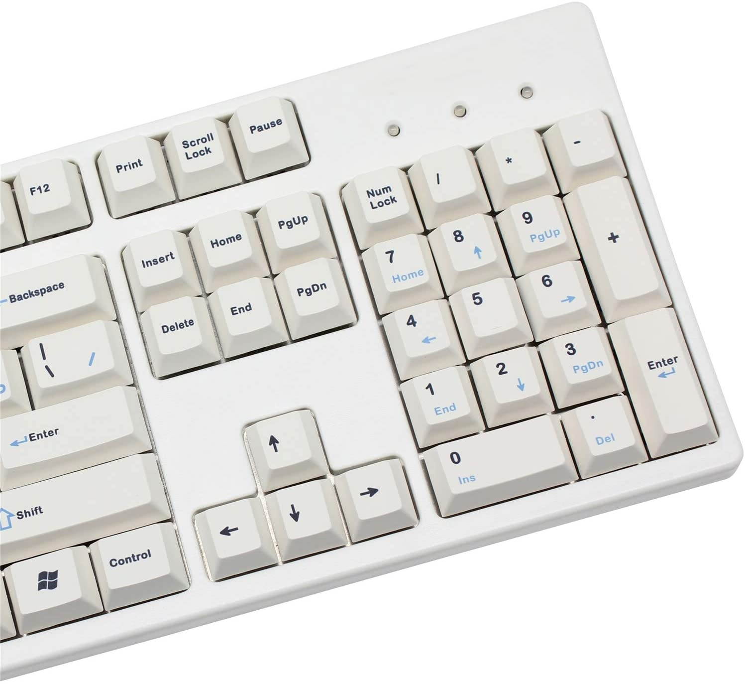 104+16 Full Russian PBT Dye-subbed Cherry Profile Keycaps for Mechanical Keyboard 1.75U 2U 2.25U Shift 6.25U 7U Spacebar (Black-White Russian)