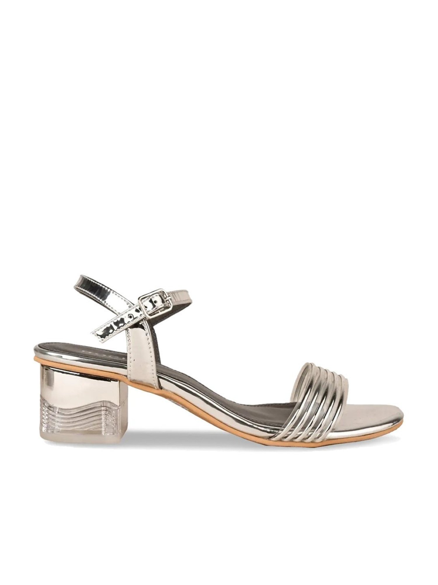 Rocia by Regal Women's Silver Ankle Strap Sandals