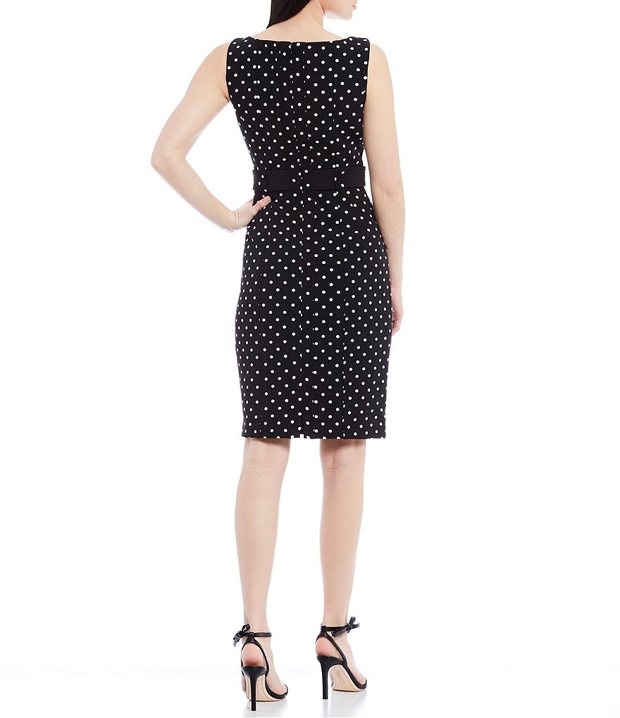 LDT Annemarie Stretch Crepe Dotted Sleeveless Dress
