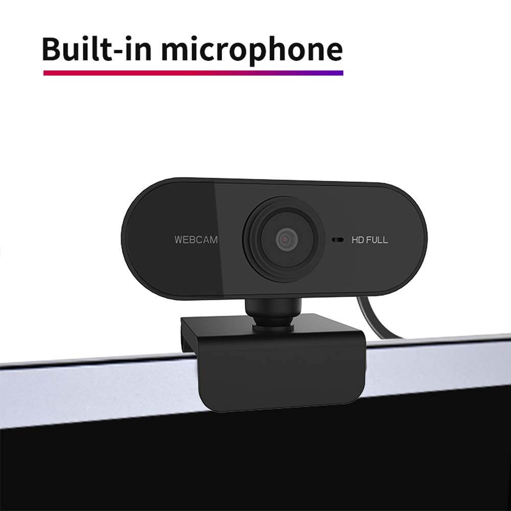 Webcam with Microphone, Webcam 1080P Full HD USB Desktop & Laptop -USB Computer Camera for PC Laptop Desktop Video Calling, Conferencing