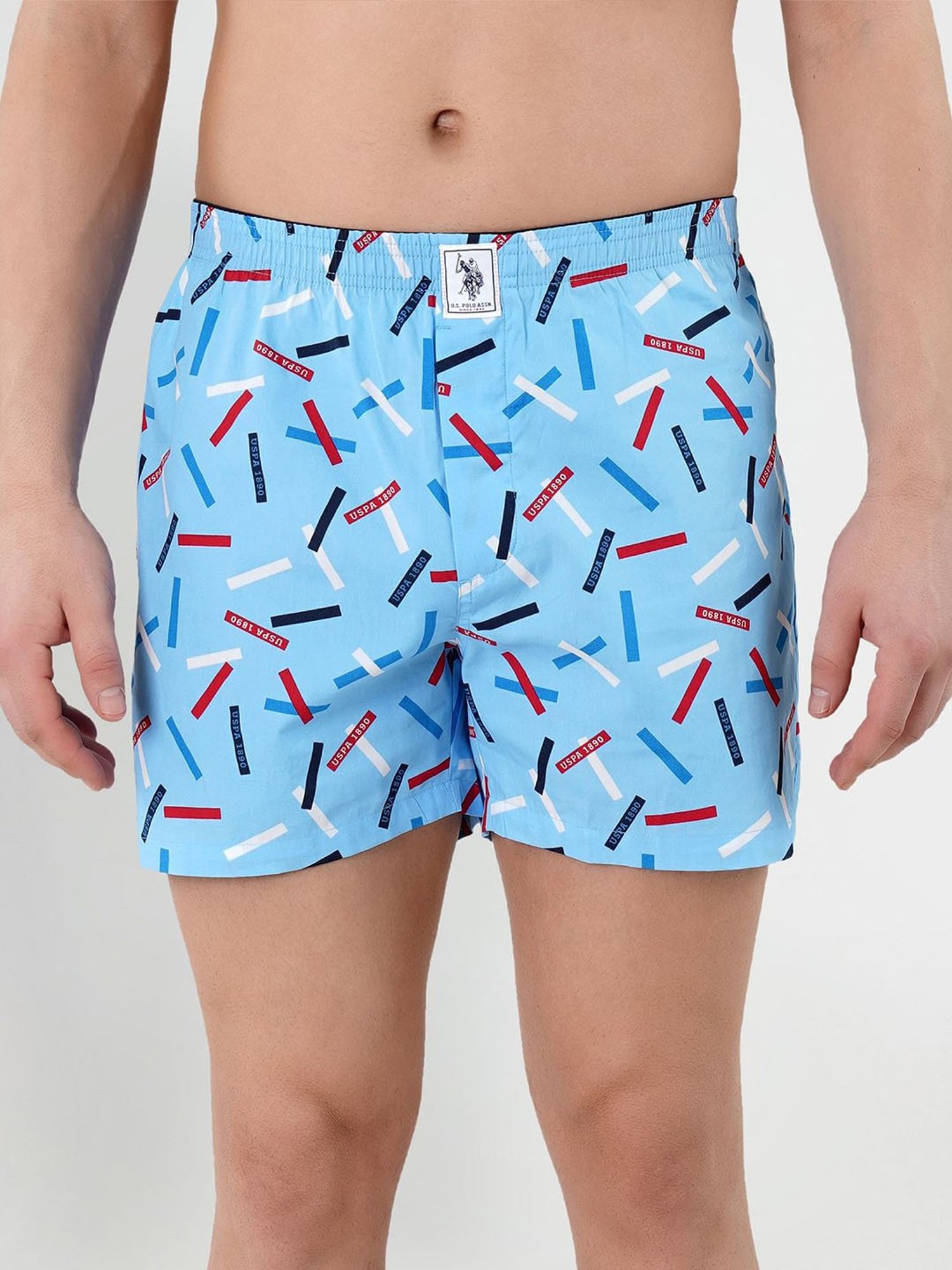 U.S. Polo Assn. Sky Blue Printed Cotton Boxers