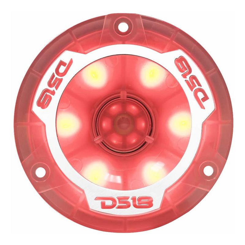 DS18 PRO TW1L 1 Pair of 1 Inch 240 Watt 4 Ohm Aluminum LED Lit Super Bullet Tweeters with a 2-Pack set of Audiopipe APMB-65FLT 6.5 Inch Speakers
