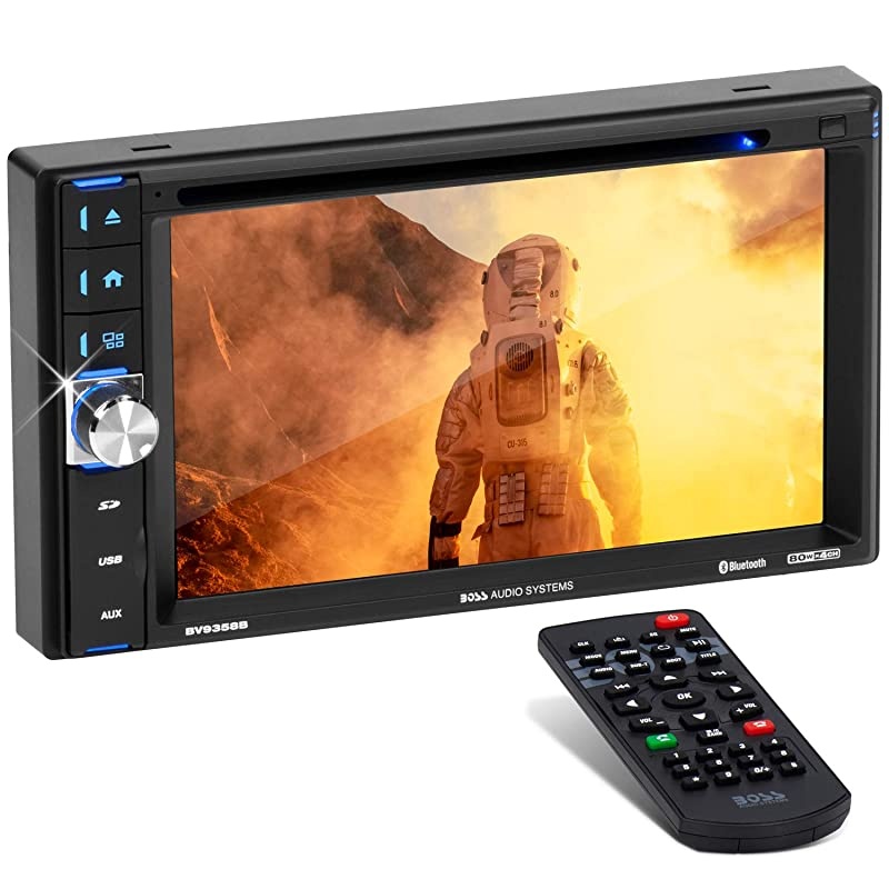 BV9358B Car DVD Player Double Din Bluetooth Audio and Calling 62 Inch LCD Touchscreen Monitor MP3 Player CD DVD WMA USB SD Auxiliary Input AM FM Radio Receiver