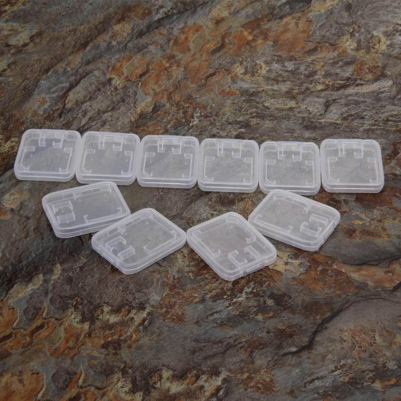 10PCS Transparent Standard SD SDHC Memory Card Case Holder Box Storage New