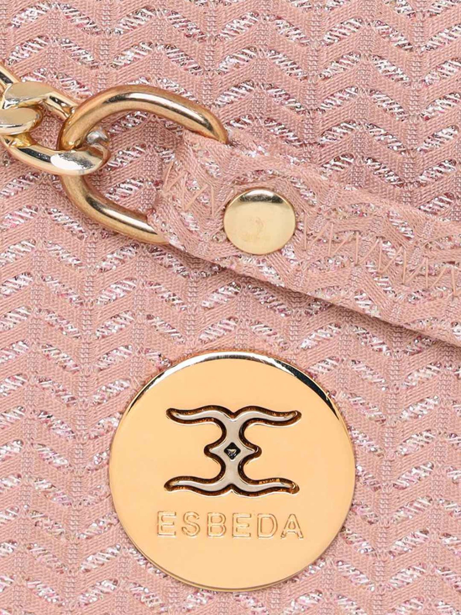 Esbeda Peach Textured Small Sling Handbag