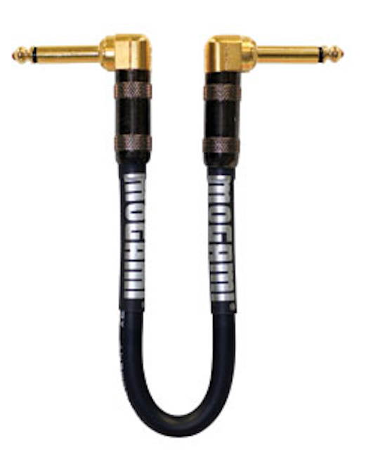 Mogami Platinum Guitar-1.5RR Pedal/Effects Cable, Gold 1/4" TS Right Angle Plugs, 18"