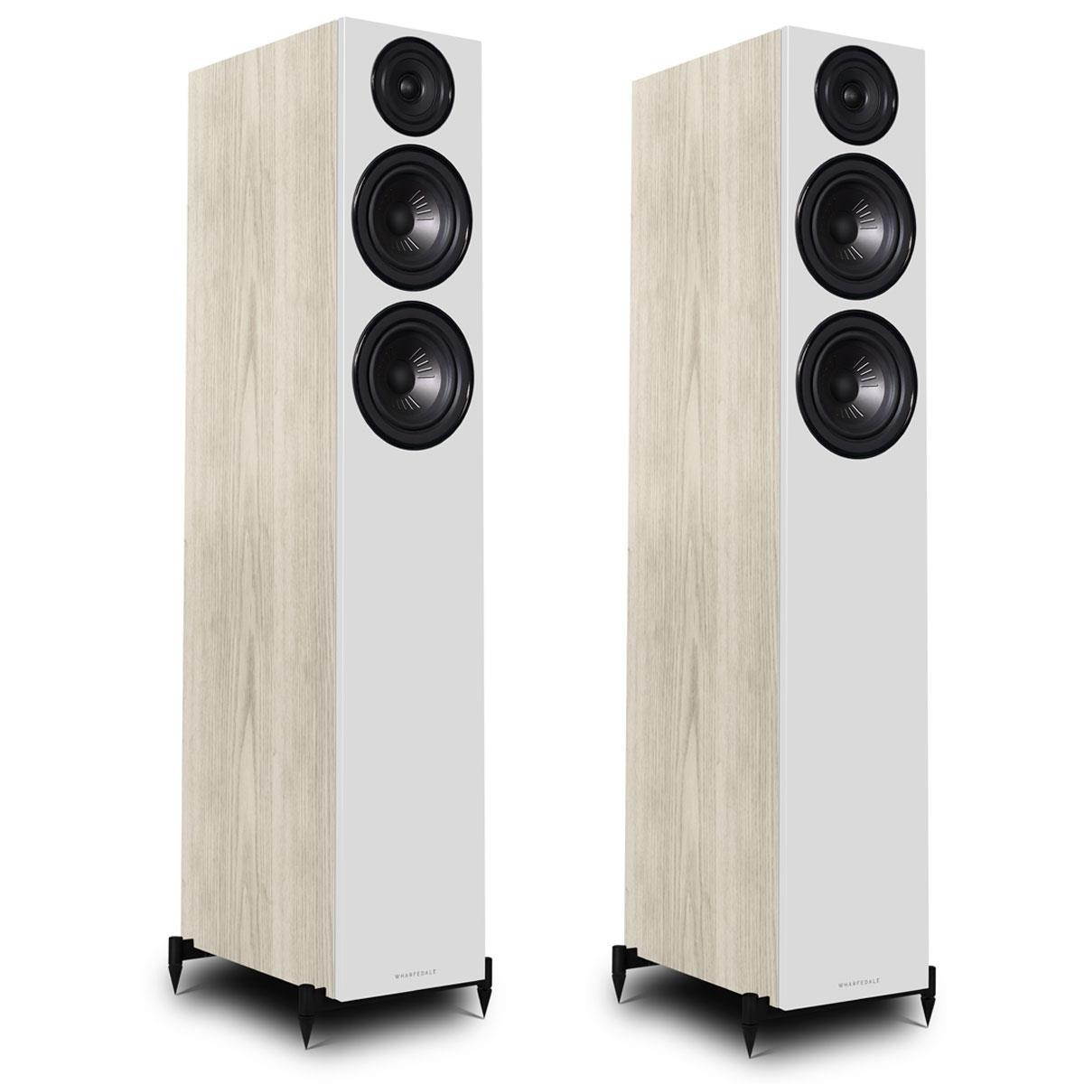 Wharfedale Diamond 12.4 Dual 6.5" 2.5-Way Floor Standing Speaker, Pair,Light Oak