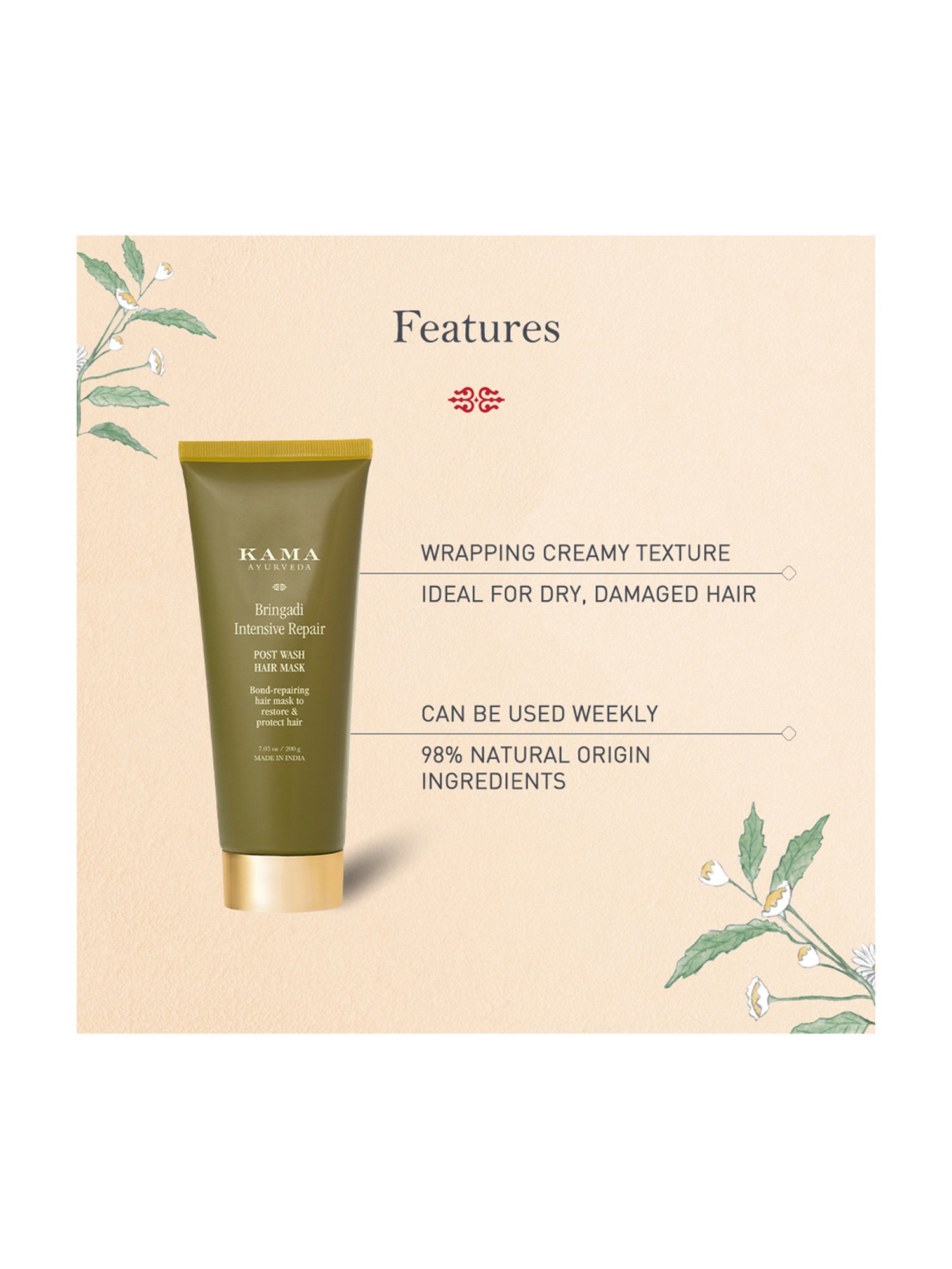Kama Ayurveda Bringadi Intensive Repair Post Wash Hair Mask 200 gm