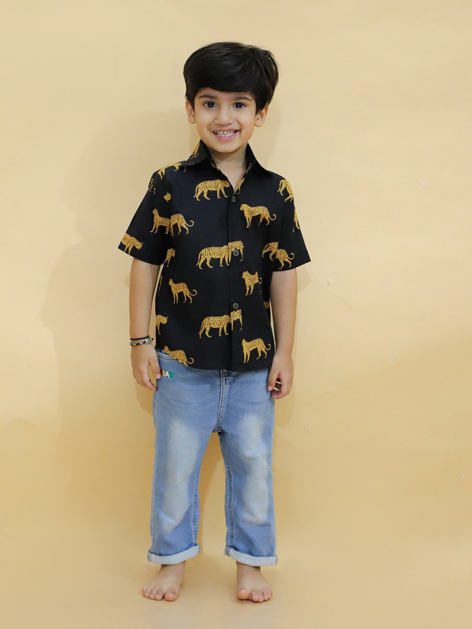 The Mom Store Kids Black Printed Shirt