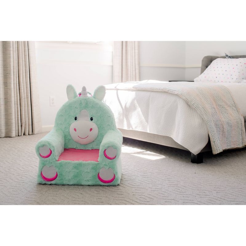 Soft Landing Sweet Seats Teal Unicorn Children's Soft Chair
