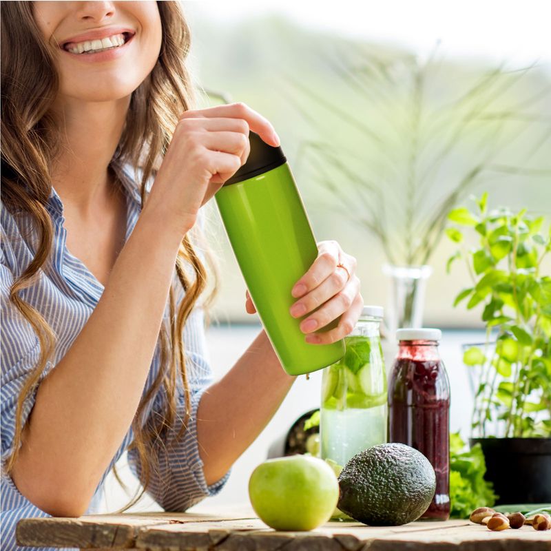 Gibson Home Bluewater 3 Piece 31 Ounce Stainless Steel Hydration Water Bottle Set