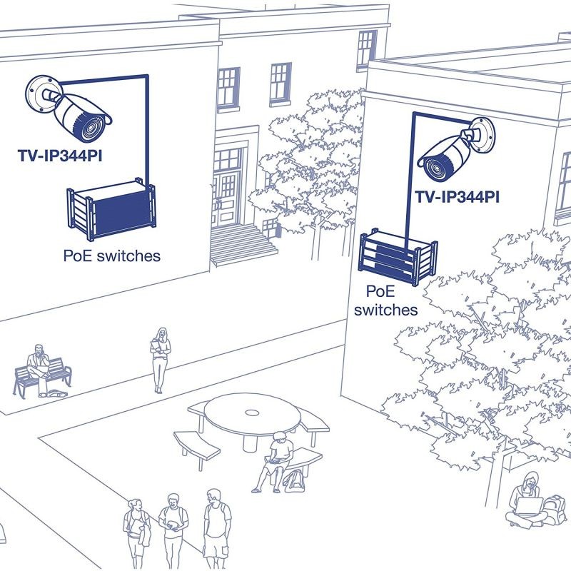 TRENDnet Indoor/Outdoor 4 MP, Motorized Varifocal PoE IR Network Camera, Auto-Focus, Optical Zoom, Digital WDR, Night Vision up to 98ft, IP66 Rated Housing, ONVIF, IPv6, TV-IP344PI