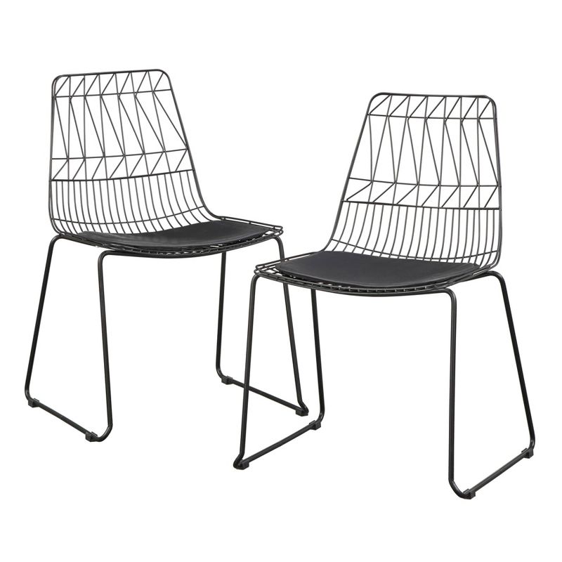 Set of 2 Picot Chairs Black - Lifestorey