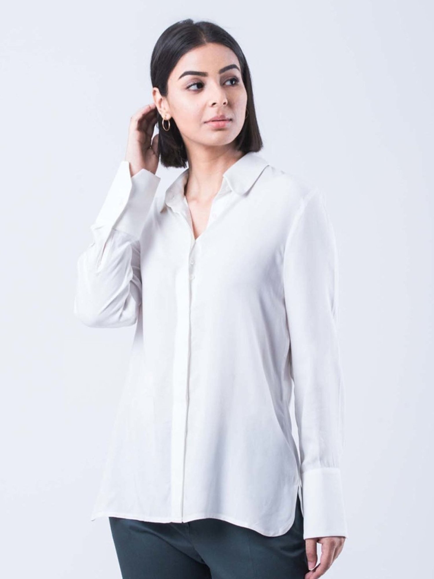 Qua Ecru The Uber Relaxed Shirt