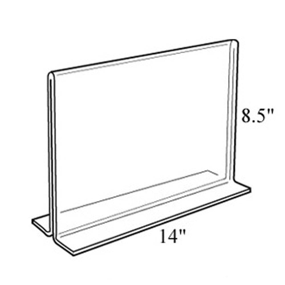 Azar 152707 14-Inch Width by 8.5-Inch Height Horizontal Double Sided Stand Up Acrylic Sign Holder, 10-Pack