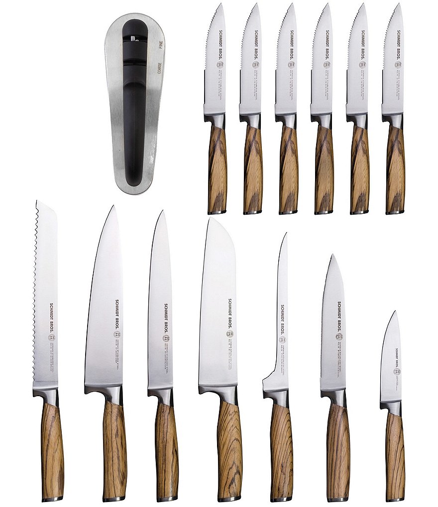 Schmidt Brothers Cutlery Zebra Wood 15-Piece Knife Block Set