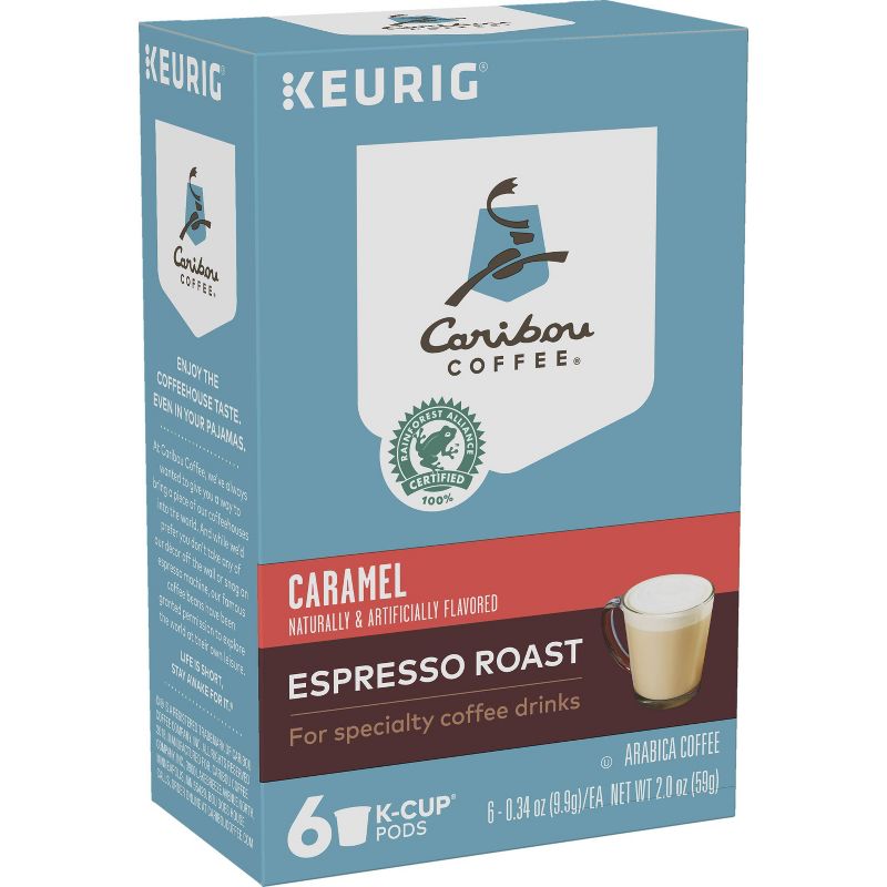 Caribou Coffee Caramel Espresso Roast Keurig K-Cup Coffee Pods - Dark Roast - 6ct