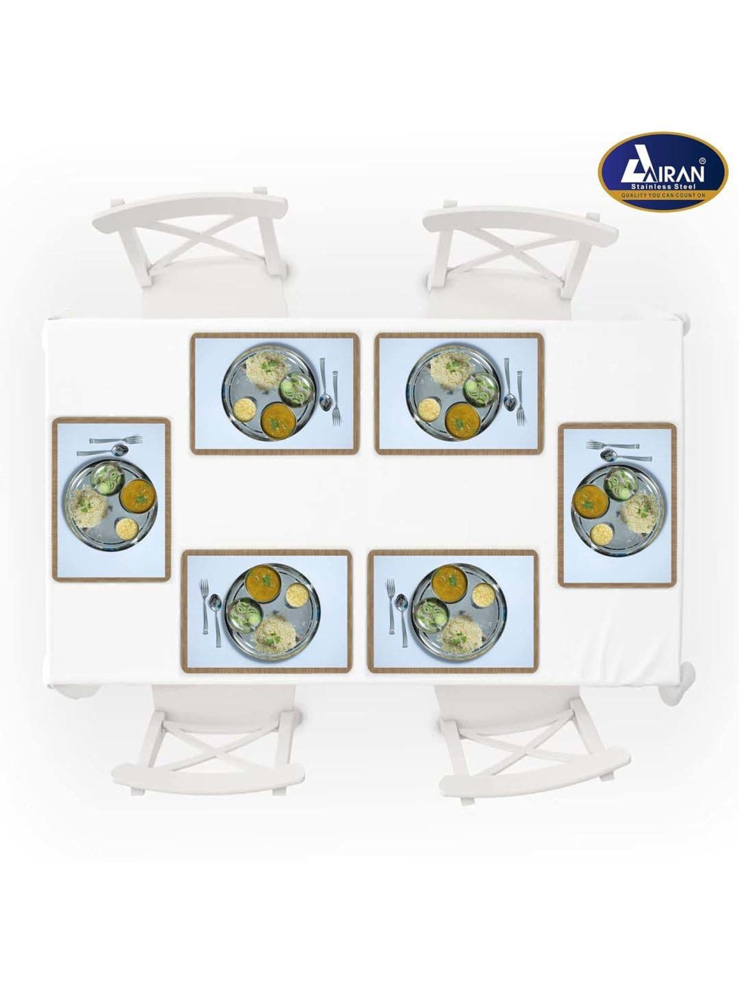 Airan Silver Stainless Steel 36 Pcs Dinner Set