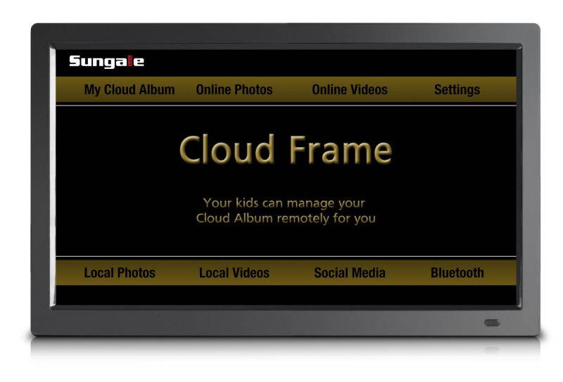 19" Smart WiFi Cloud Digital Photo Frame, free Cloud storage, real-time photos, Movie, Social Media, Browser, all apps