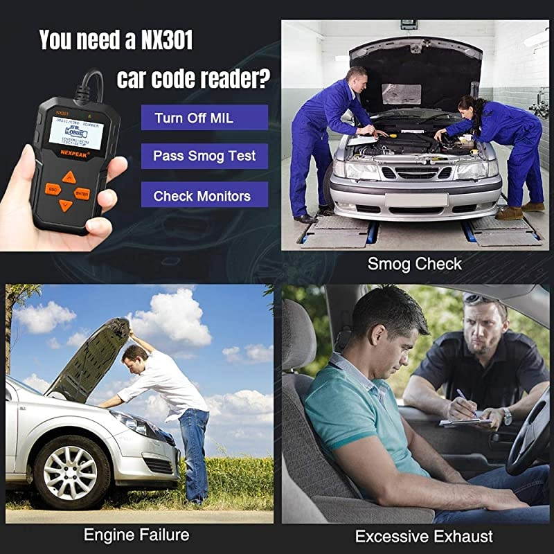Obd2 Scanner NX301 Code Reader Portable Car Diagnostic Scanner Engine False Code Scan Tool for Most Vehicles Since 1996