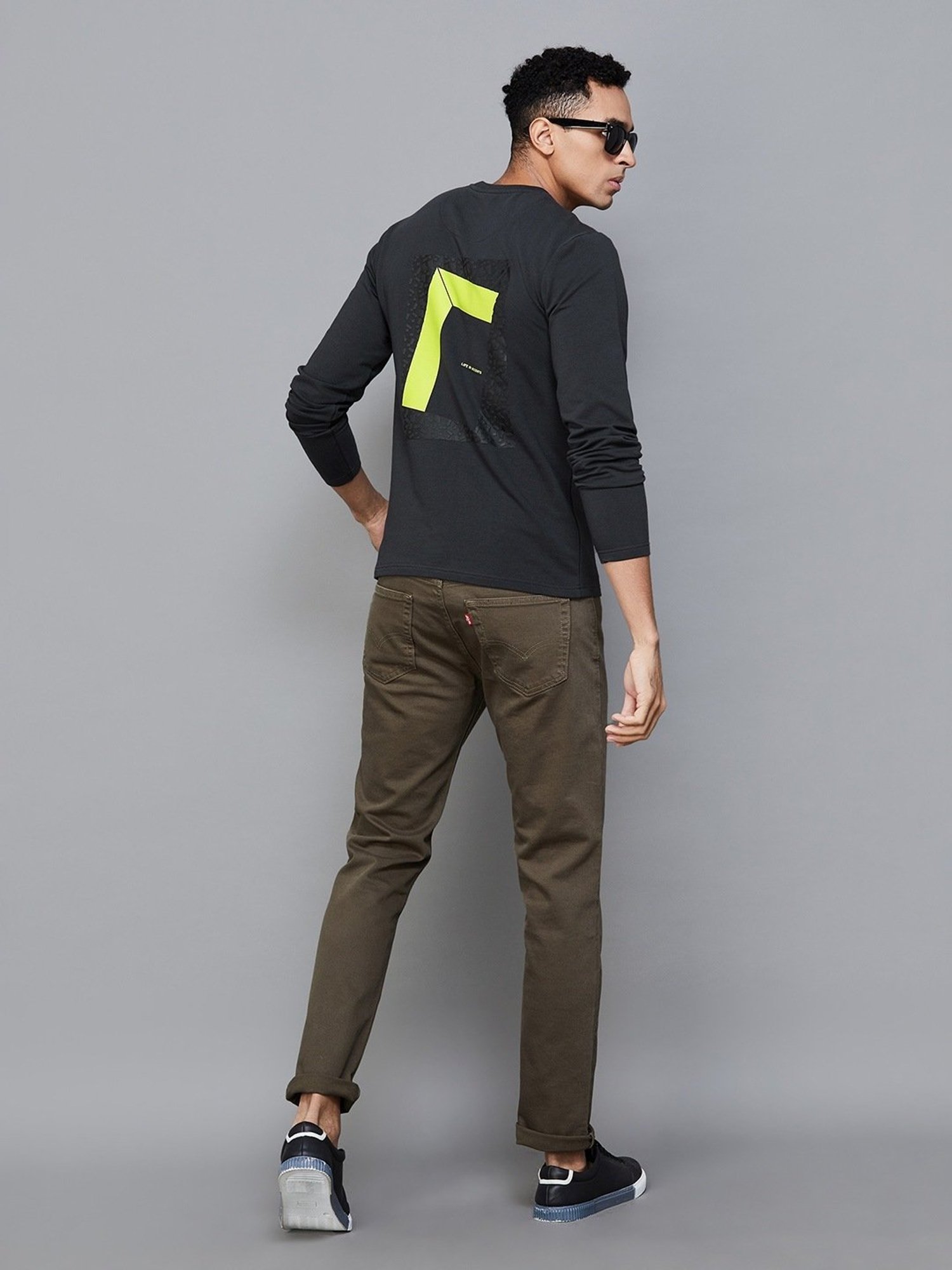 BOSSINI Charcoal Regular Fit Printed T-Shirt