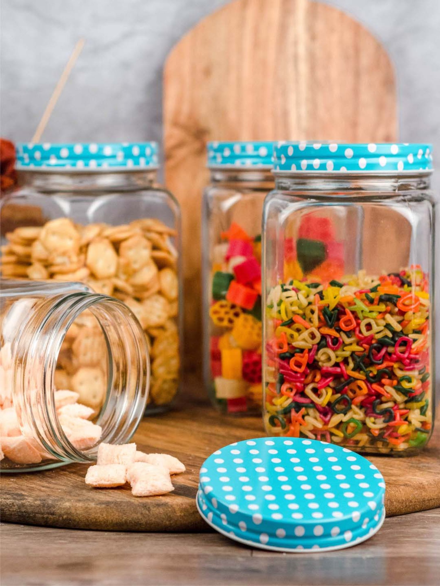 Goodhomes Transparent Glass Storage Jars (1000 ml) - Set of 4