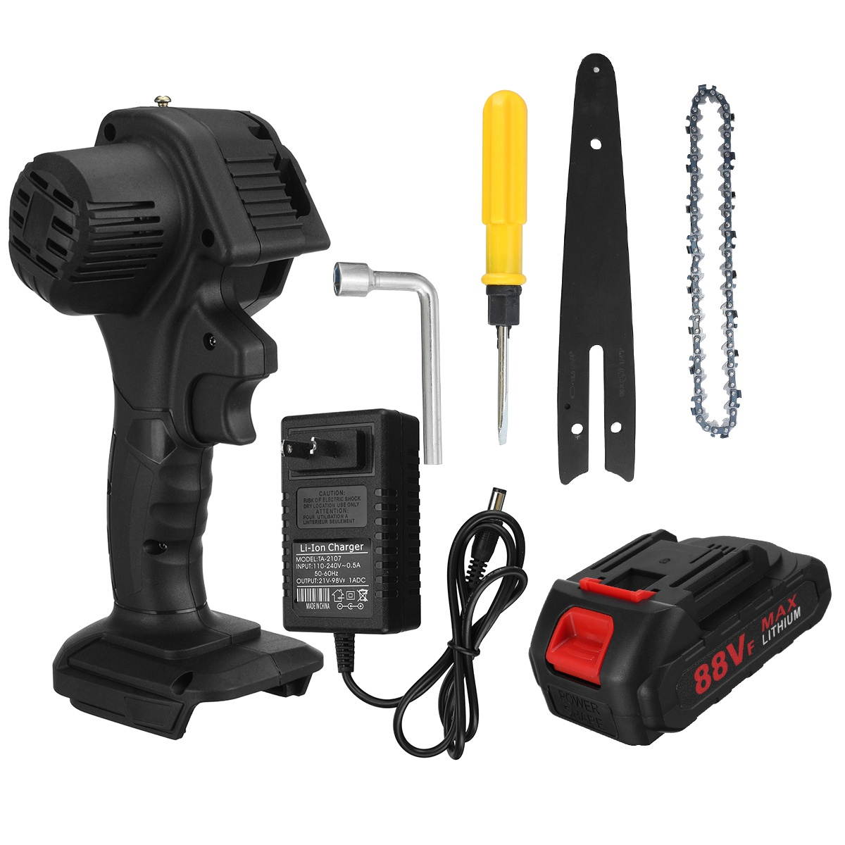 6 Inch 1200W Electric Chain Saw Pruning ChainSaw Cordless Woodworking Cutter Tool W/1/2pcs Battery For Makita-One Battery