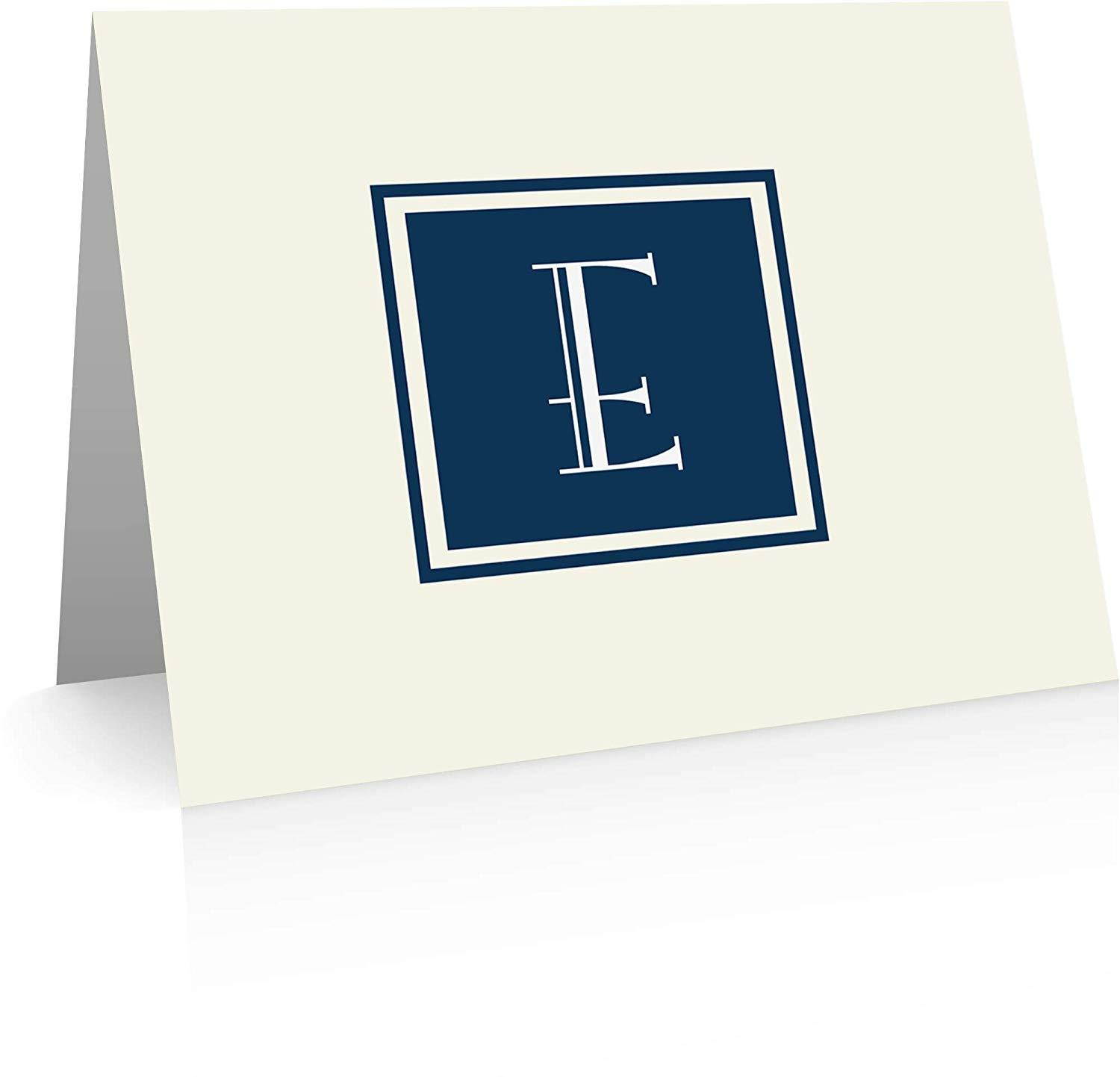 Monogram Stationery Note Cards - Monogram Thank You Cards (E)
