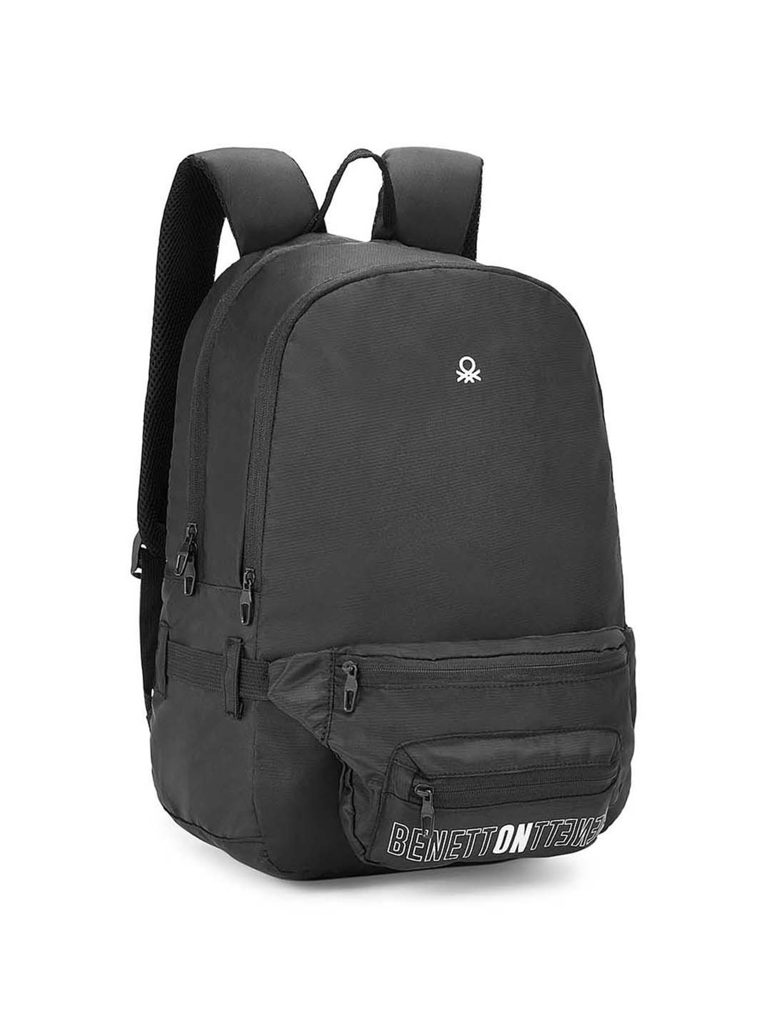 United Colors of Benetton Olivine 9 Ltrs Black Small Laptop Backpack