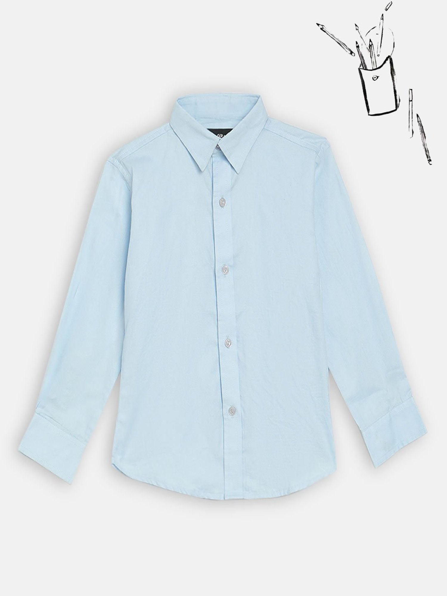 Blue Giraffe Kids Sky Blue Cotton Shirt