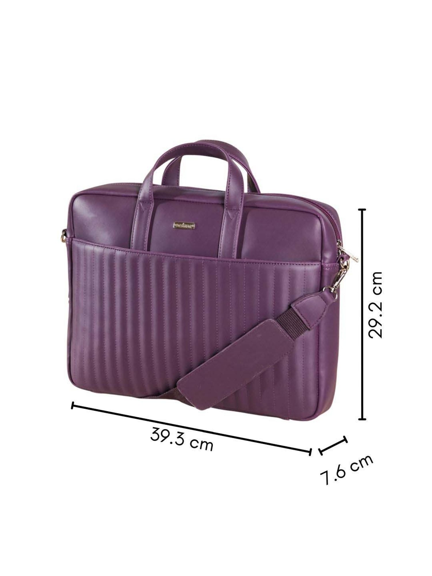Nestasia Vegan Leather 15.6-inch Purple Color Laptop Bag for Men and Women