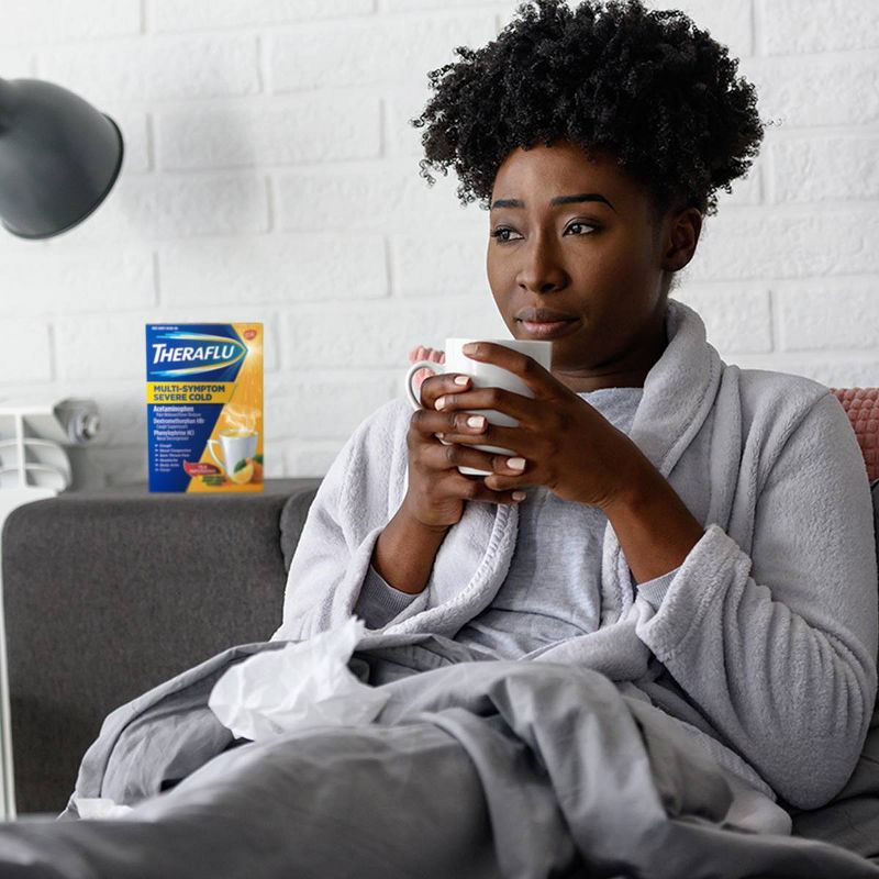 Theraflu Multi-Symptom Severe Cold Relief Powder - Acetaminophen - Green Tea & Honey Lemon - 6ct