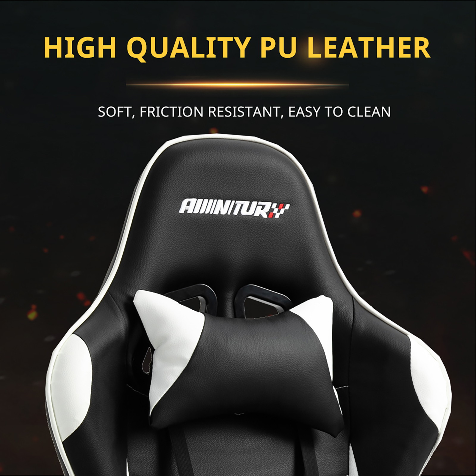 Gaming Chair, Racing Style Computer Desk Chair Padded Armrests Ergonomic Lumbar Support Adjustable Height