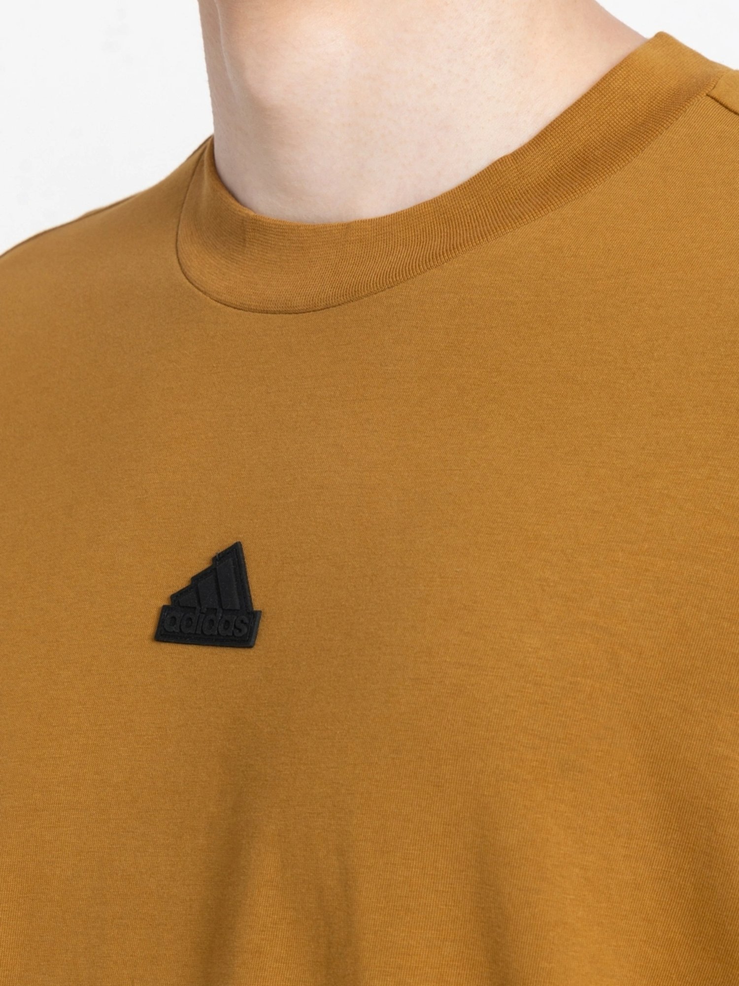 Adidas Brown Cotton Regular Fit T-Shirt