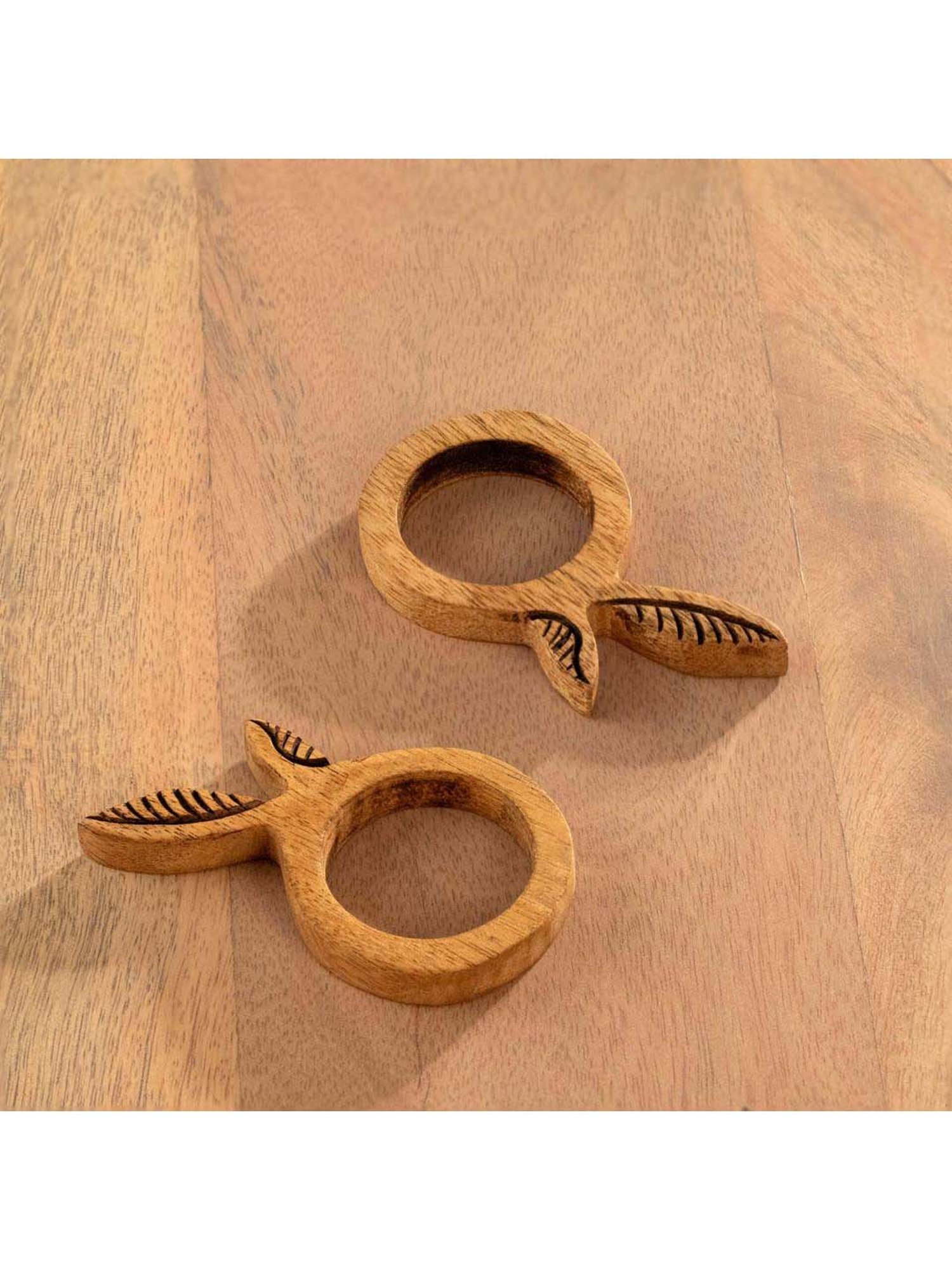 ExclusiveLane The Dancing Peacock Brown Sheesham Wood Napkin Holder - Set of 1