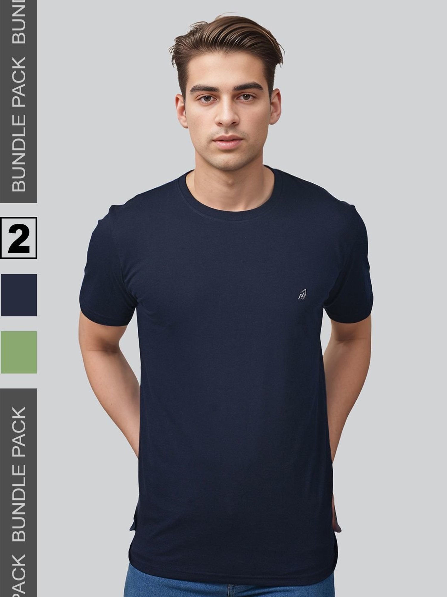 Lux Nitro Navy & Pista Regular Fit T-Shirt