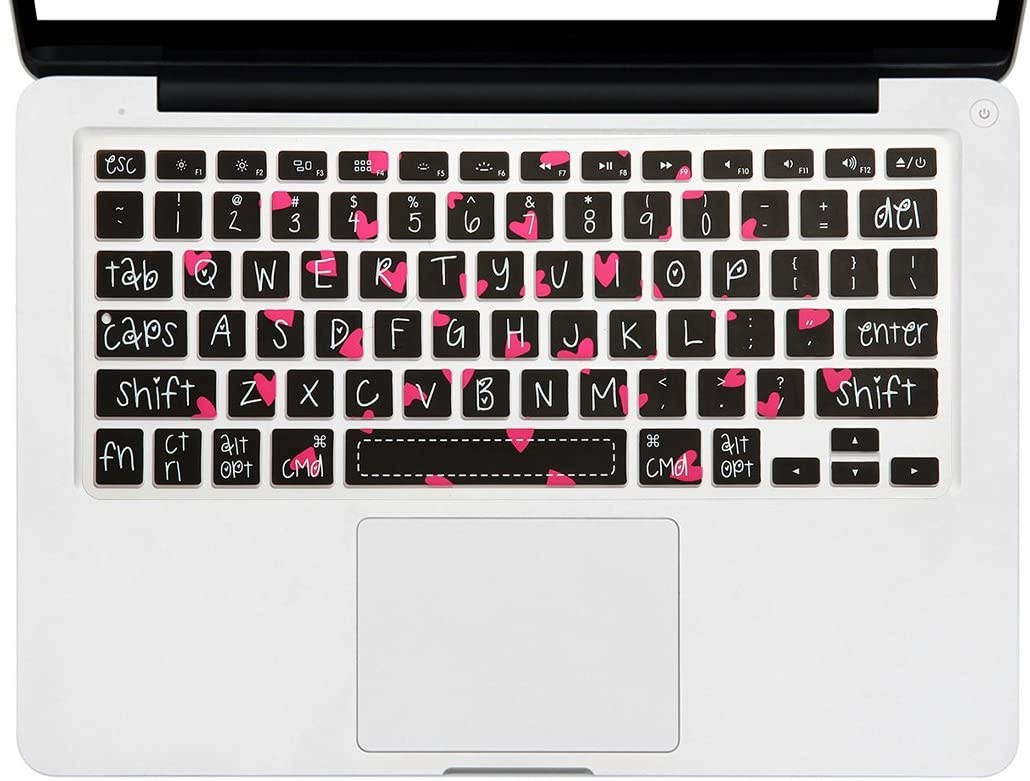 HRH Sweet Heart Big Font Keyboard Cover Silicone Skin for MacBook Air 13 and MacBook Pro 13" 15" 17" (with or w/Out Retina,Not Fit 2016 MacBook Pro 13 15 with/Without Touch Bar) US Layout
