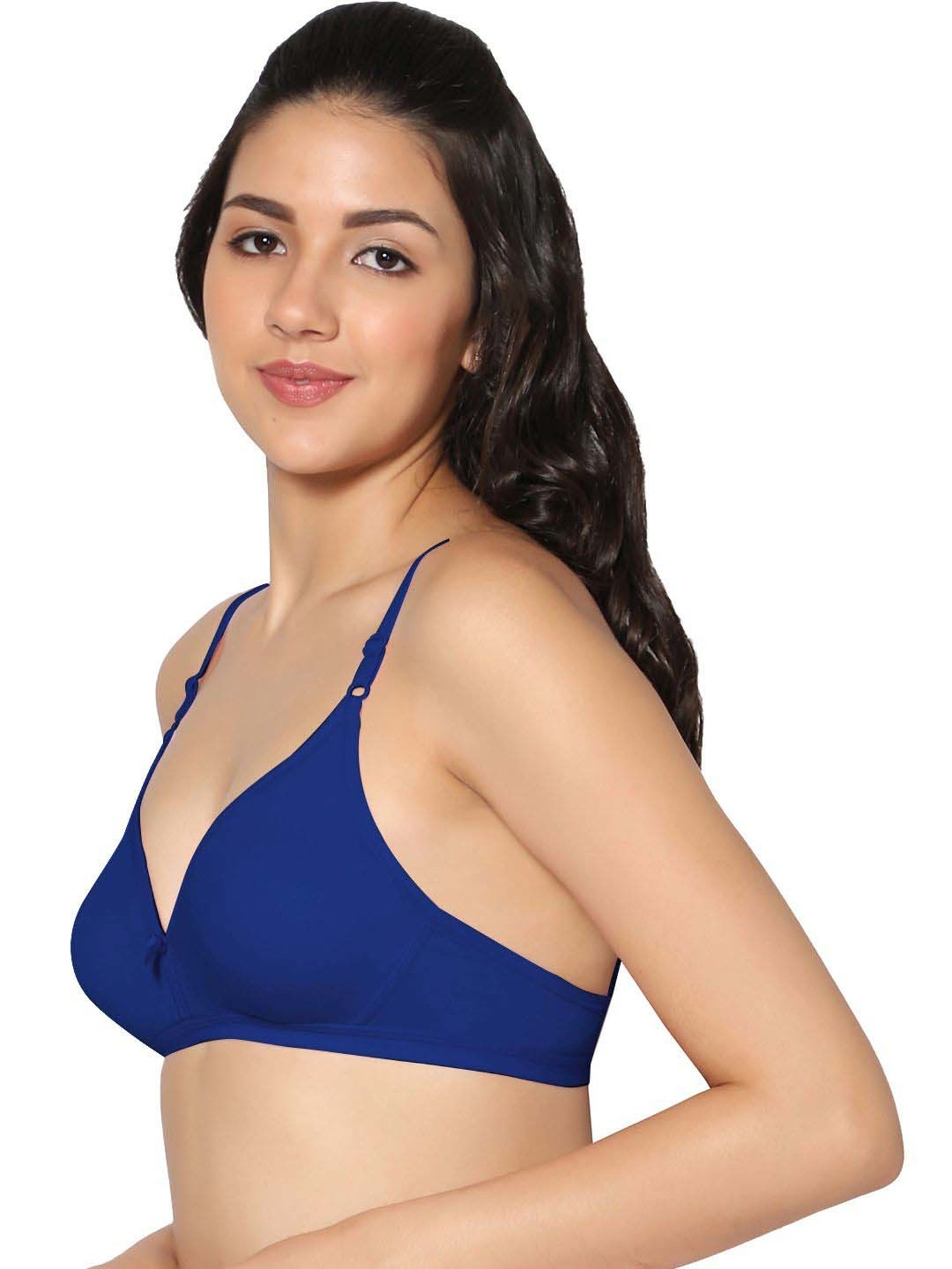 IN CARE Brown & Blue Cotton T-Shirt Bras - Pack Of 2