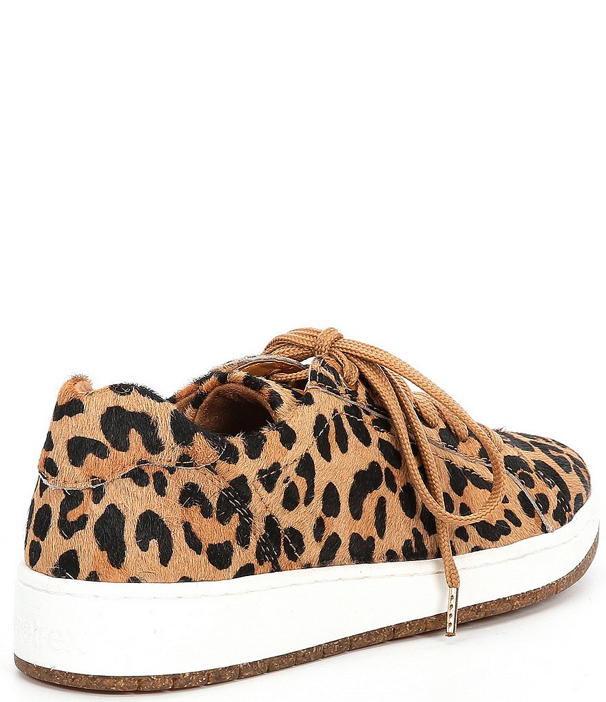 Aetrex Blake Leopard Print Calf Hair Lace-Up Sneakers